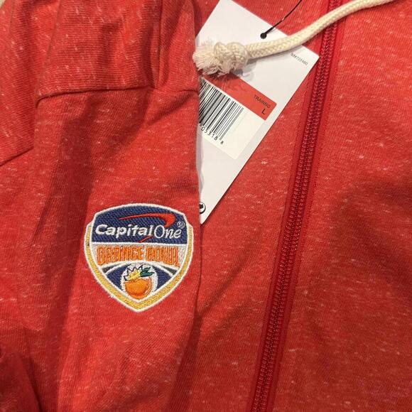Nike Red Zip-Up Hoodie with Capital One Orange Bowl Patch NWT Large - Picture 3 of 3